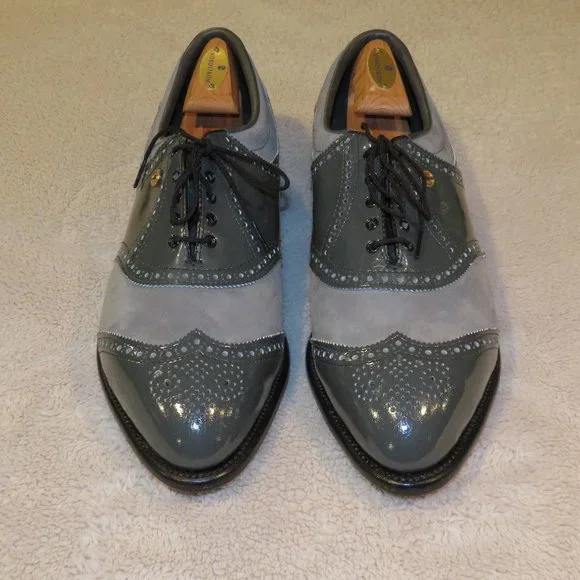 Etonic Tour Classic 7673 Gray on Gray Patent Spectator Golf Shoes 12E NWOB Golf Men main image 2